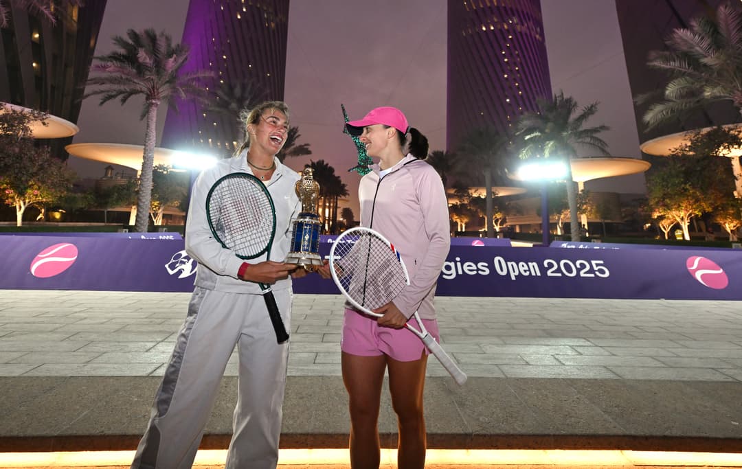 Aryna Sabalenka and Iga Świątek strike a pose at Lusail Towers: Tennis ...